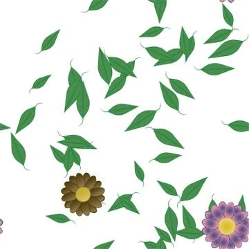 Seamless flowers vector pattern. Background texture in floral style. Stock Illustration