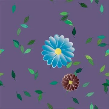 Seamless flowers vector pattern. Background texture in floral style. Illustrazione stock