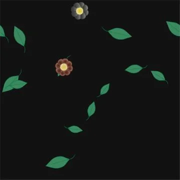 Seamless flowers vector pattern. Background texture in floral style. Stock Illustration