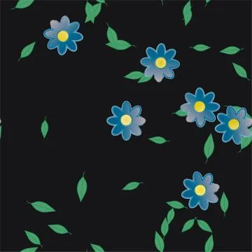 Seamless flowers vector pattern. Background texture in floral style. Illustrazione stock