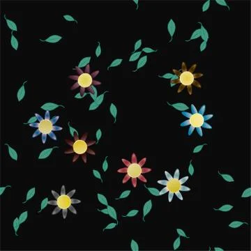 Seamless flowers vector pattern. Background texture in floral style. Illustrazione stock