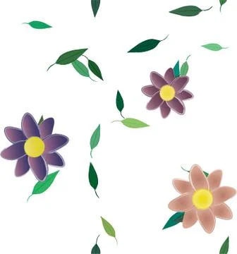 Seamless flowers vector pattern. Background texture in floral style. Illustrazione stock
