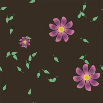 Seamless flowers vector pattern. Background texture in floral style. 스톡 일러스트
