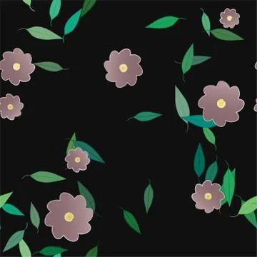 Seamless flowers vector pattern. Background texture in floral style. Stock Illustration
