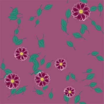 Seamless flowers vector pattern. Background texture in floral style. Stock Illustration