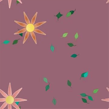 Seamless flowers vector pattern. Background texture in floral style. Illustrazione stock