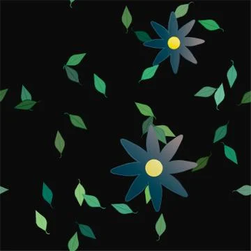 Seamless flowers vector pattern. Background texture in floral style. Illustrazione stock