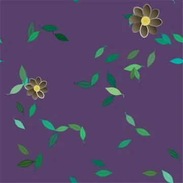 Seamless flowers vector pattern. Background texture in floral style. Stock Illustration