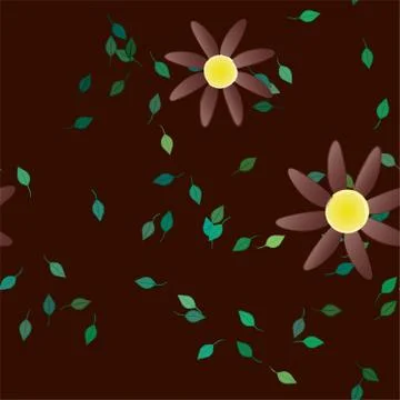 Seamless flowers vector pattern. Background texture in floral style. 스톡 일러스트