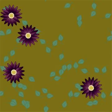 Seamless flowers vector pattern. Background texture in floral style. 스톡 일러스트