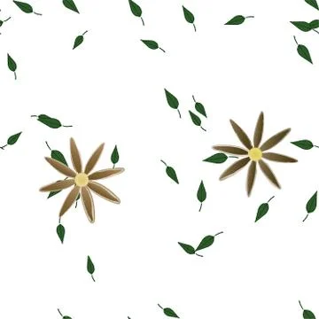 Seamless flowers vector pattern. Background texture in floral style. Stock Illustration