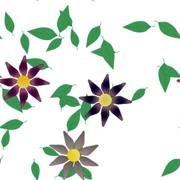 Seamless flowers vector pattern. Background texture in floral style. Illustrazione stock