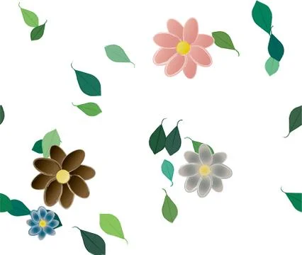 Seamless flowers vector pattern. Background texture in floral style. Illustrazione stock
