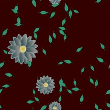 Seamless flowers vector pattern. Background texture in floral style. Illustrazione stock