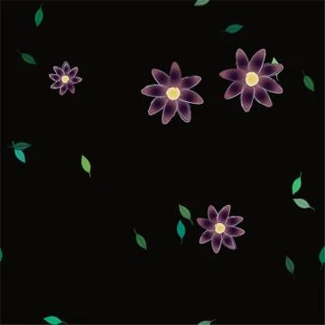 Seamless flowers vector pattern. Background texture in floral style. Illustrazione stock