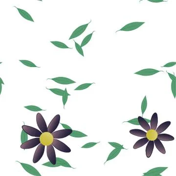 Seamless flowers vector pattern. Background texture in floral style. Illustrazione stock
