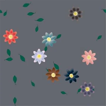 Seamless flowers vector pattern. Background texture in floral style. 스톡 일러스트