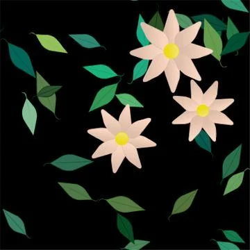 Seamless flowers vector pattern. Background texture in floral style. 스톡 일러스트