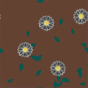 Seamless flowers vector pattern. Background texture in floral style. Illustrazione stock