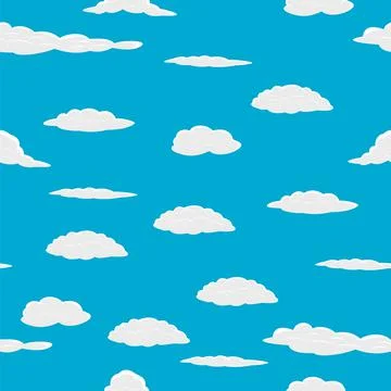 Seamless Fluffy Cloud Stock Illustration