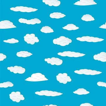 Seamless Fluffy Cloud Illustrazione stock