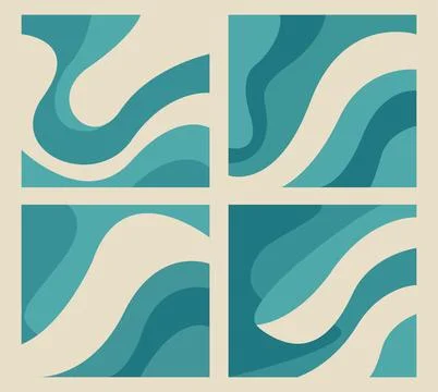 Seamless Fluid Wave Background. Sea tones layer to produce abstract background Stock Illustration