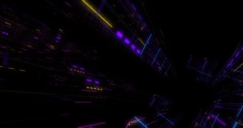 Seamless fly through of abstract circuitry with digital grid background Stock Footage 117138734