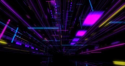 Seamless fly through of abstract circuitry with digital grid background Stock Footage 117140112