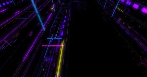Seamless fly through of abstract circuitry with digital grid background Stock Footage 117141576