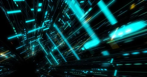 Seamless fly through of abstract circuitry with digital grid background Stock Footage 117978862