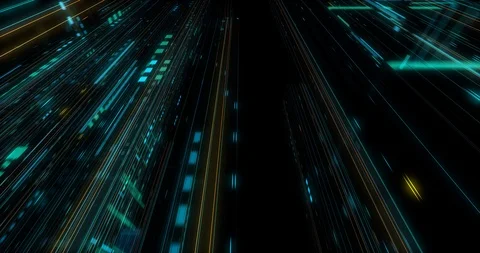 Seamless fly through of abstract circuitry with digital grid background Stock Footage 117987125