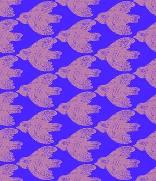 Seamless Flying Birds Pattern Vector  Stylized Textured Bird Silhouettes Back Illustrazione stock