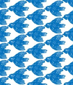 Seamless Flying Birds Pattern Vector  Stylized Textured Bird Silhouettes Back Stockillustratie