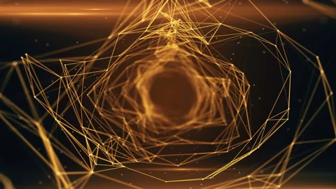 Seamless Flying Through Digital Data Tunnel made of digital nodes and connection 스톡 동영상 92381964