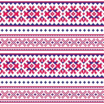 Seamless folk art pattern, Lapland traditional design, Sami vector seamless Stock Illustration