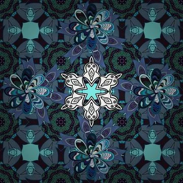 Seamless folk pattern in small wild flowers. Rustic chic. Floral meadow backgrou 스톡 일러스트