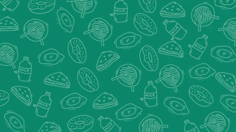 Seamless Food Pattern Background for Branding and Design Видео 330678205