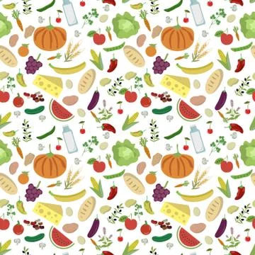Seamless food pattern Stock Illustration