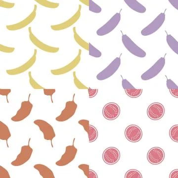 Seamless food patterns Stock Illustration