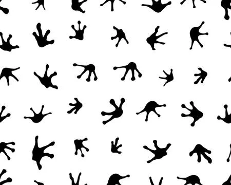 Seamless footprints of frogs Stock Illustration