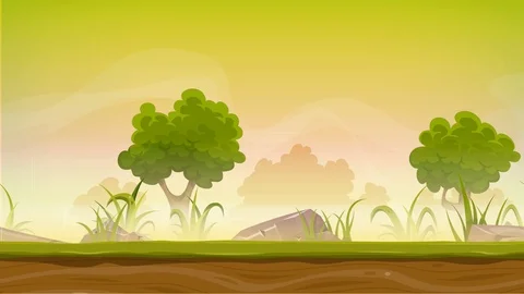 Seamless Forest Landscape Animation For Ui Game Stock Footage 88817040