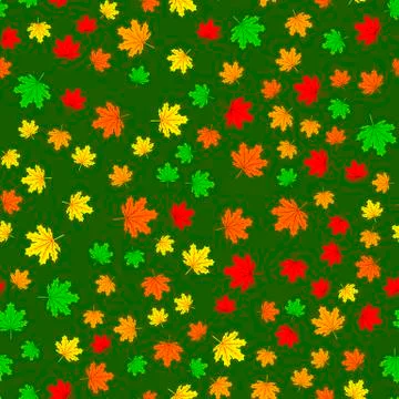 Seamless forest pattern with acorns and autumn leaves. Fall background. Vector Illustrazione stock