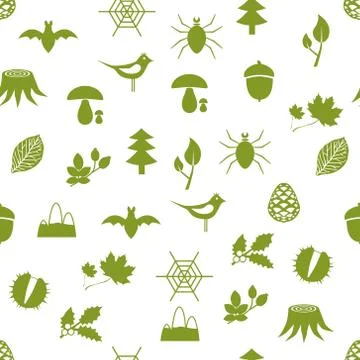 Seamless forest pattern Stock Illustration
