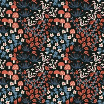 Seamless forest pattern Stock Illustration