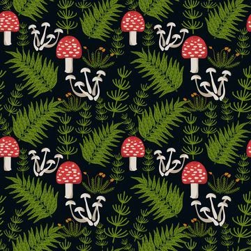 Seamless forest pattern Stock Illustration