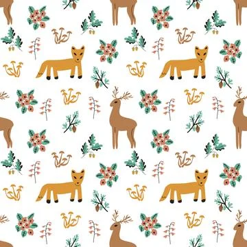 Seamless forest pattern Stock Illustration