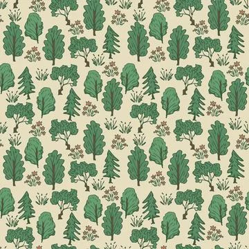 Seamless forest pattern Stock Illustration