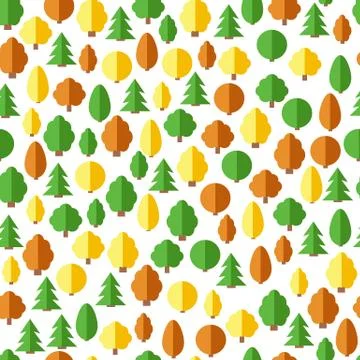Seamless forest pattern. Seamless background with trees in flat style Stock Illustration