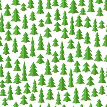 Seamless forest pattern. Seamless background with trees in flat style Stock Illustration