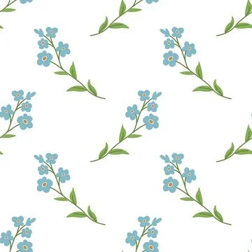 Seamless forget-me-not pattern Stock Illustration